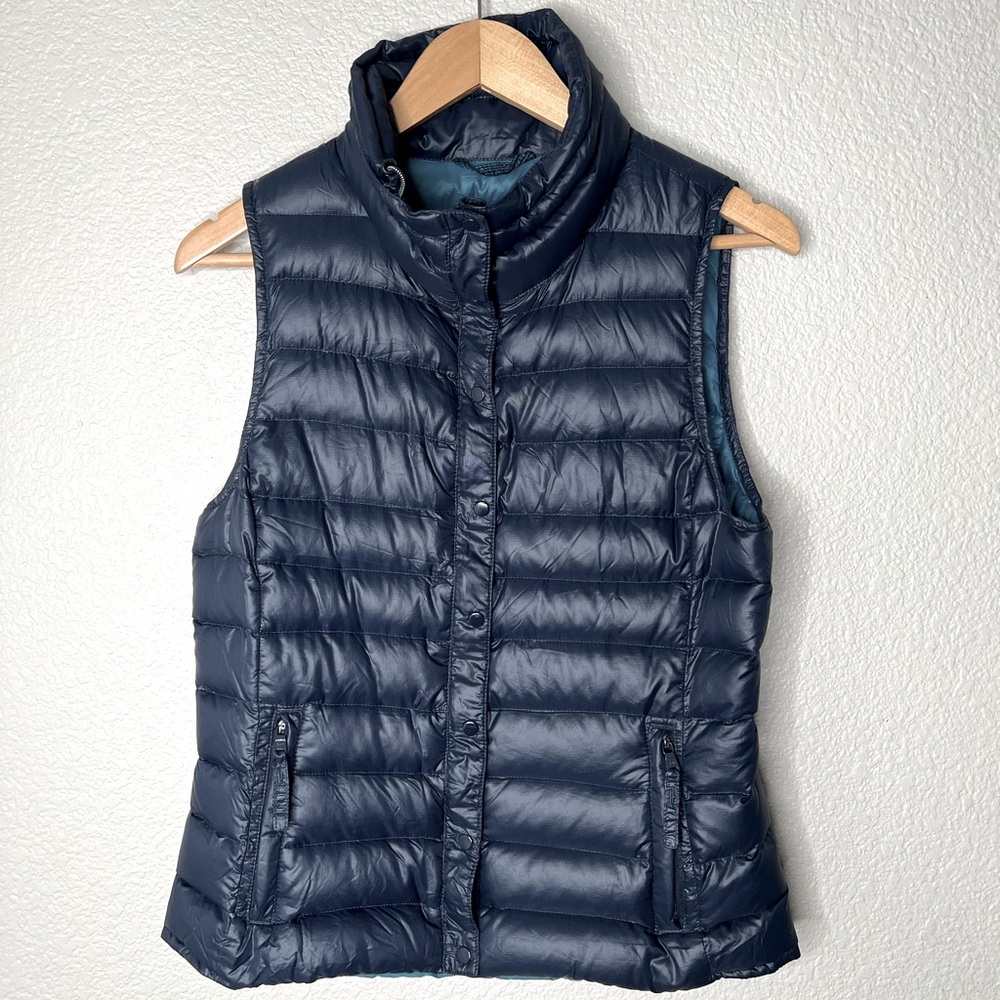 GAP Down Feather Quilted Navy Vest, S